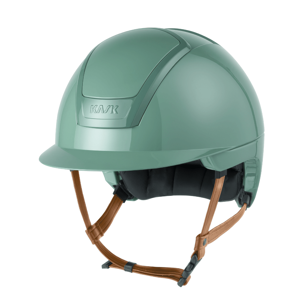 KASK NEMESI SHINE Reithelm mit beigem Kinnriemen - mint green, Größe 58
