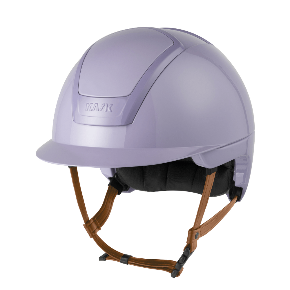 KASK NEMESI SHINE Reithelm mit beigem Kinnriemen - cloud lilac, Größe 53