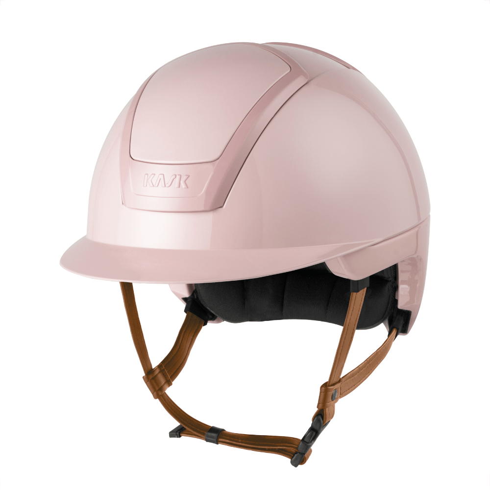 KASK NEMESI SHINE Reithelm mit beigem Kinnriemen - bubble pink, Größe 59