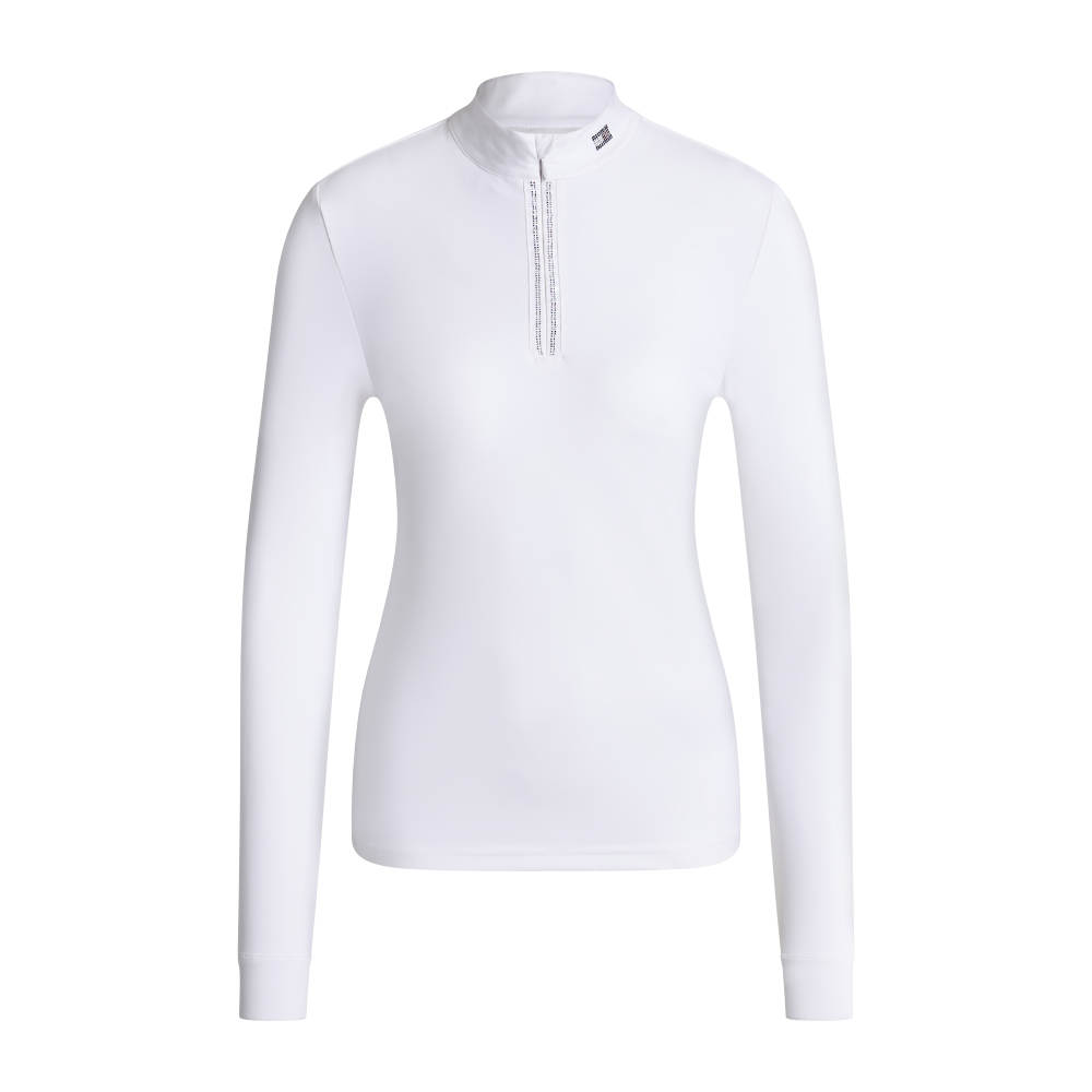 Tommy Hilfiger Equestrian Monica Rhinestone Turniershirt Damen - th optic white, Größe XL