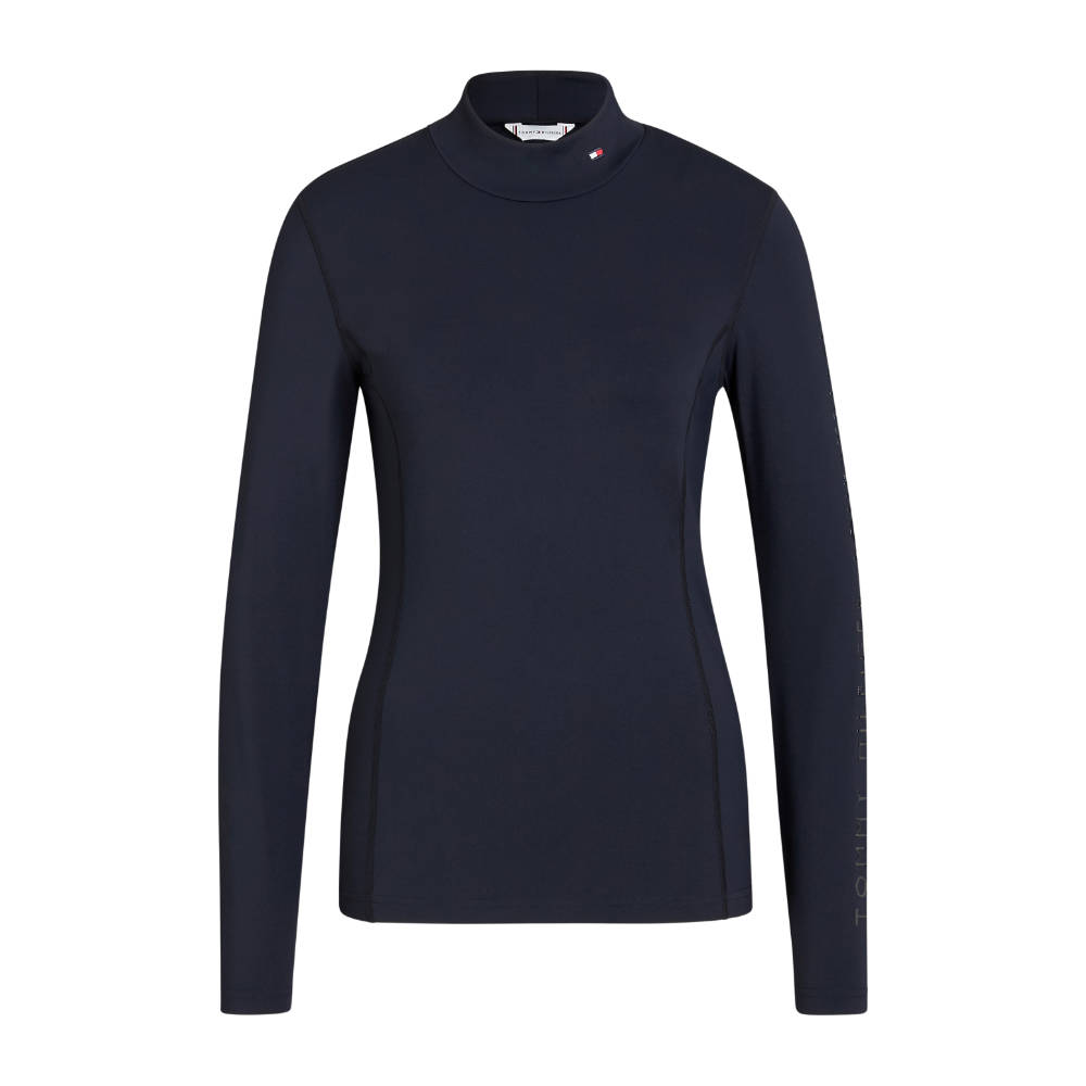 Tommy Hilfiger Equestrian Ava langärmeliges Trainingsshirt mit hohem Halsausschnitt Damen