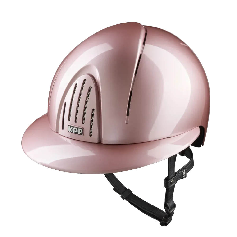 KEP SMART NOVA METAL POLISH Pink Polo Visier mit schwarzer Beriemung Reithelm - pink, Größe L (59-62)