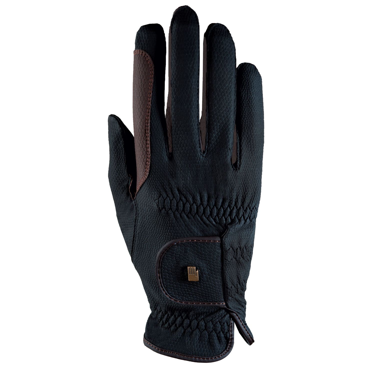 Roeckl MALTA Light & Grip bicolor Reithandschuh - schwarz/mokka, Größe 10½