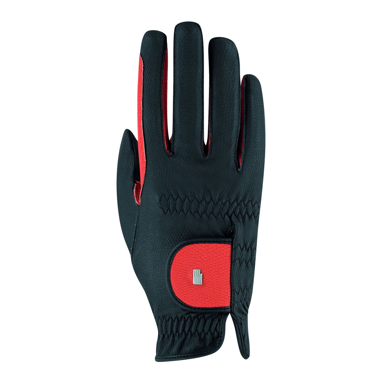 Roeckl MALTA Light & Grip bicolor Reithandschuh - schwarz/rot, Größe 9
