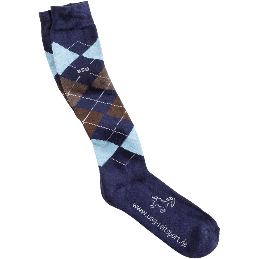 USG "Original Sockies" Kniestrümpfe - marine/braun/hellblau, Größe 29/35