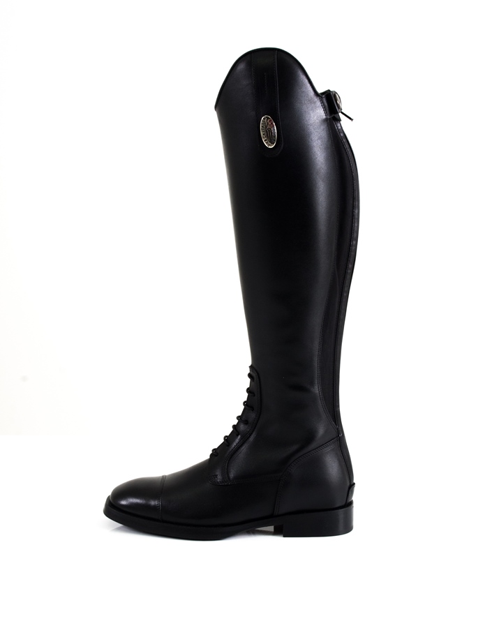 Tricolore Soft Glattleder Reitstiefel schwarz by DeNiro - schwarz, Größe 36