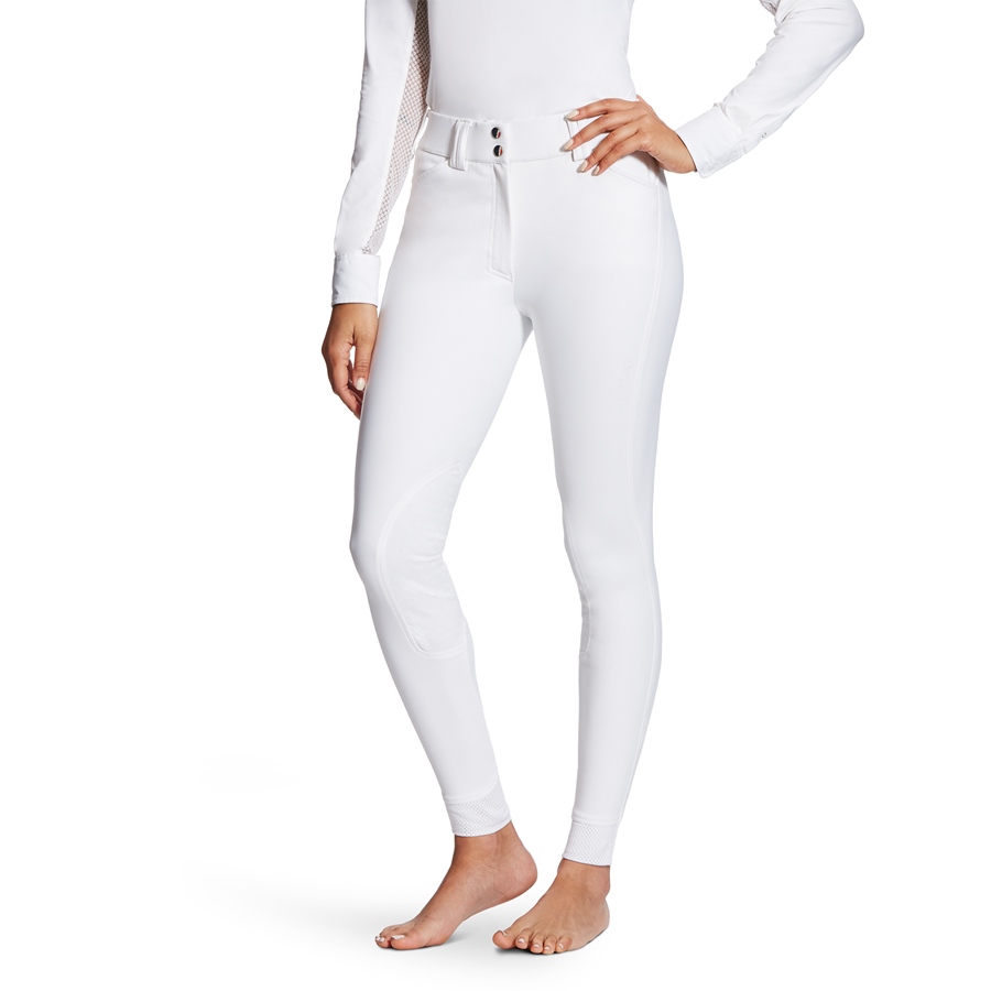 Ariat Tri Factor Knee Grip Reithose Damen - weiß, Größe 36