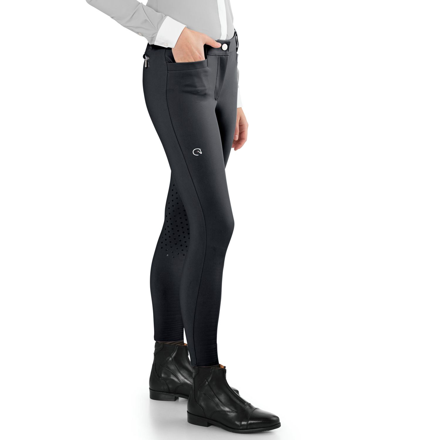 EGO7 Jumping EJ Kniegrip Reithose Damen - grüngrau, Größe 32