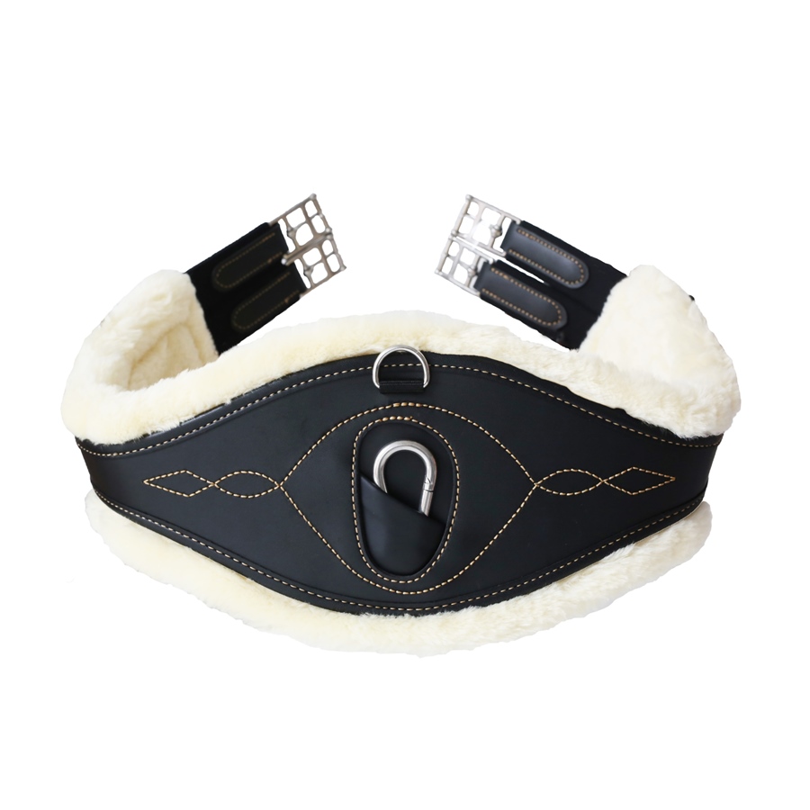 Kentucky Horsewear Langgurt anatomisch Fellimitat Elastik - schwarz, Größe 115