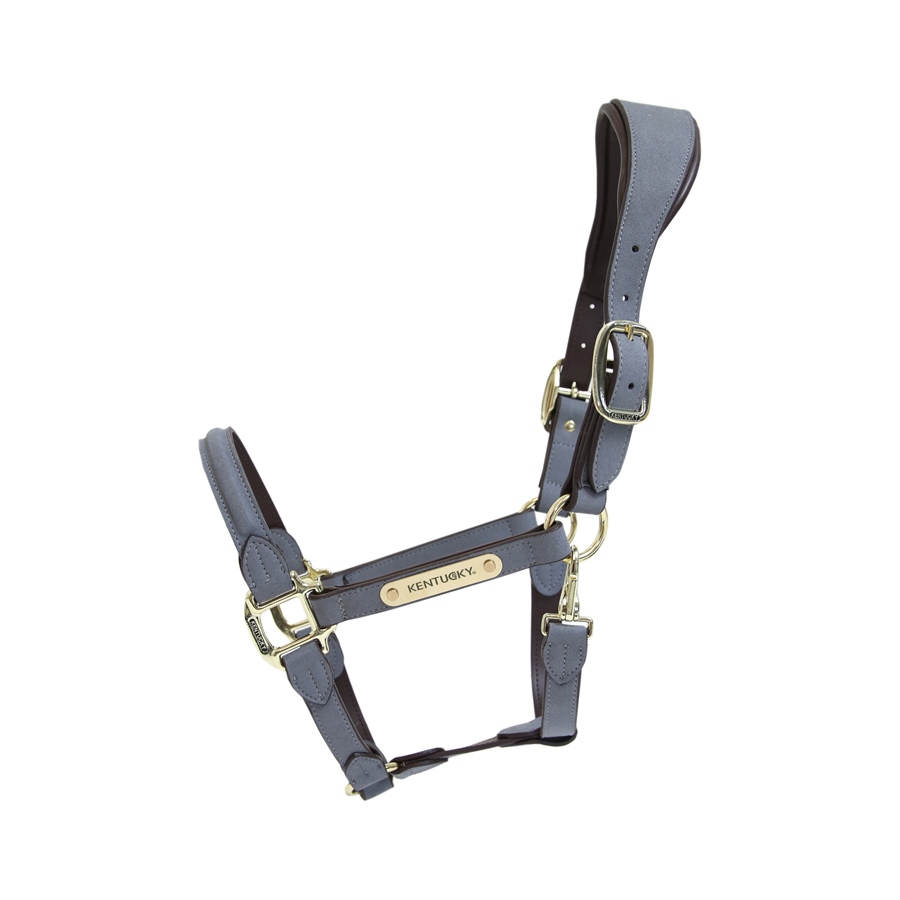 Kentucky Horsewear Anatomic Suede Halfter Wildlederimitat - grau, Größe VB