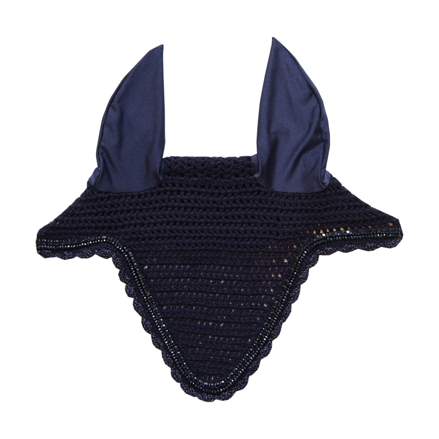 Kentucky Horsewear Stone & Pearl Long Fliegenohren - dunkelblau, Größe WB