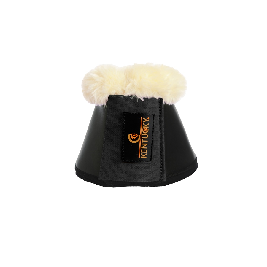 Kentucky Horsewear Leder Sheepskin Hufglocken - schwarz/natur, Größe XL