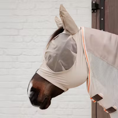 Kentucky Horsewear Slim fit Fliegenmaske - beige, Größe Cob