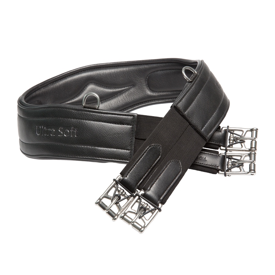 Kieffer Ledersattelgurt ULTRA SOFT beids.Elastik - schwarz, Größe 125