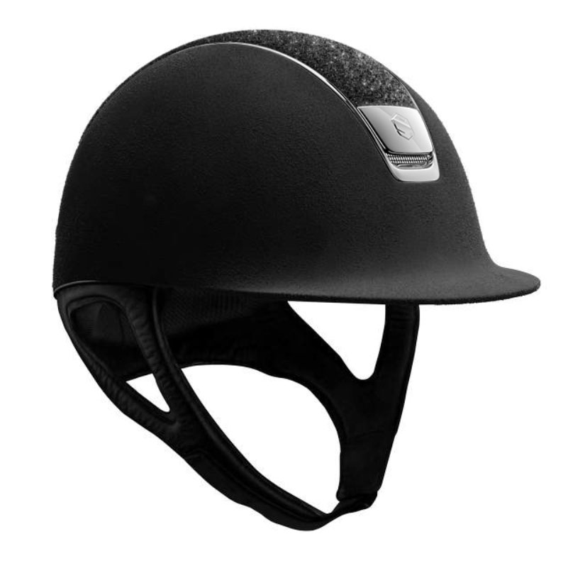 Samshield Premium Alcantara Blue Crystal 1.0 Dressur Reithelm - schwarz, Größe M(55-58)