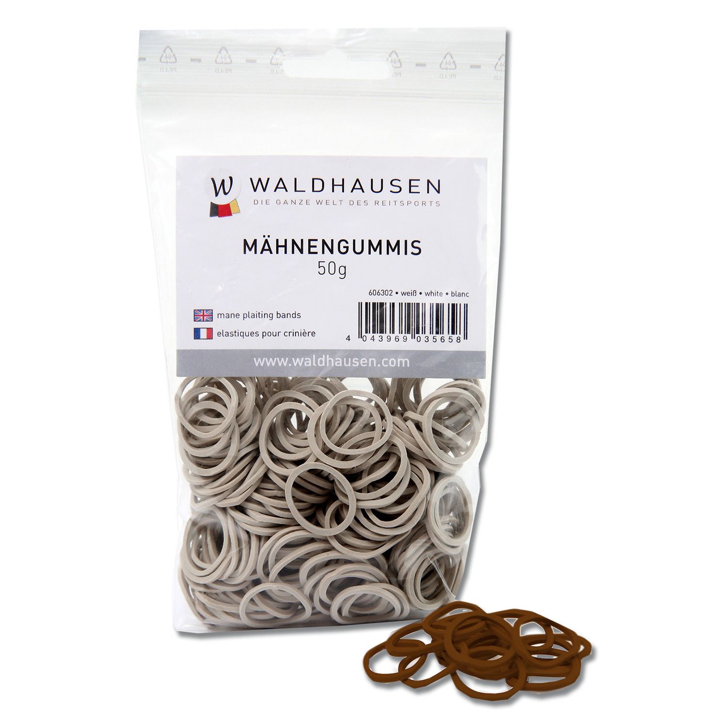 Waldhausen Mähnengummis Beutel 50 g - braun