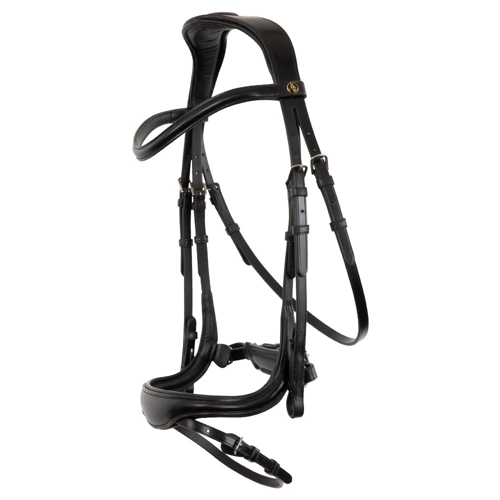 BR Longridge anatomischer Trensenzaum - schwarz/silber, Größe WB