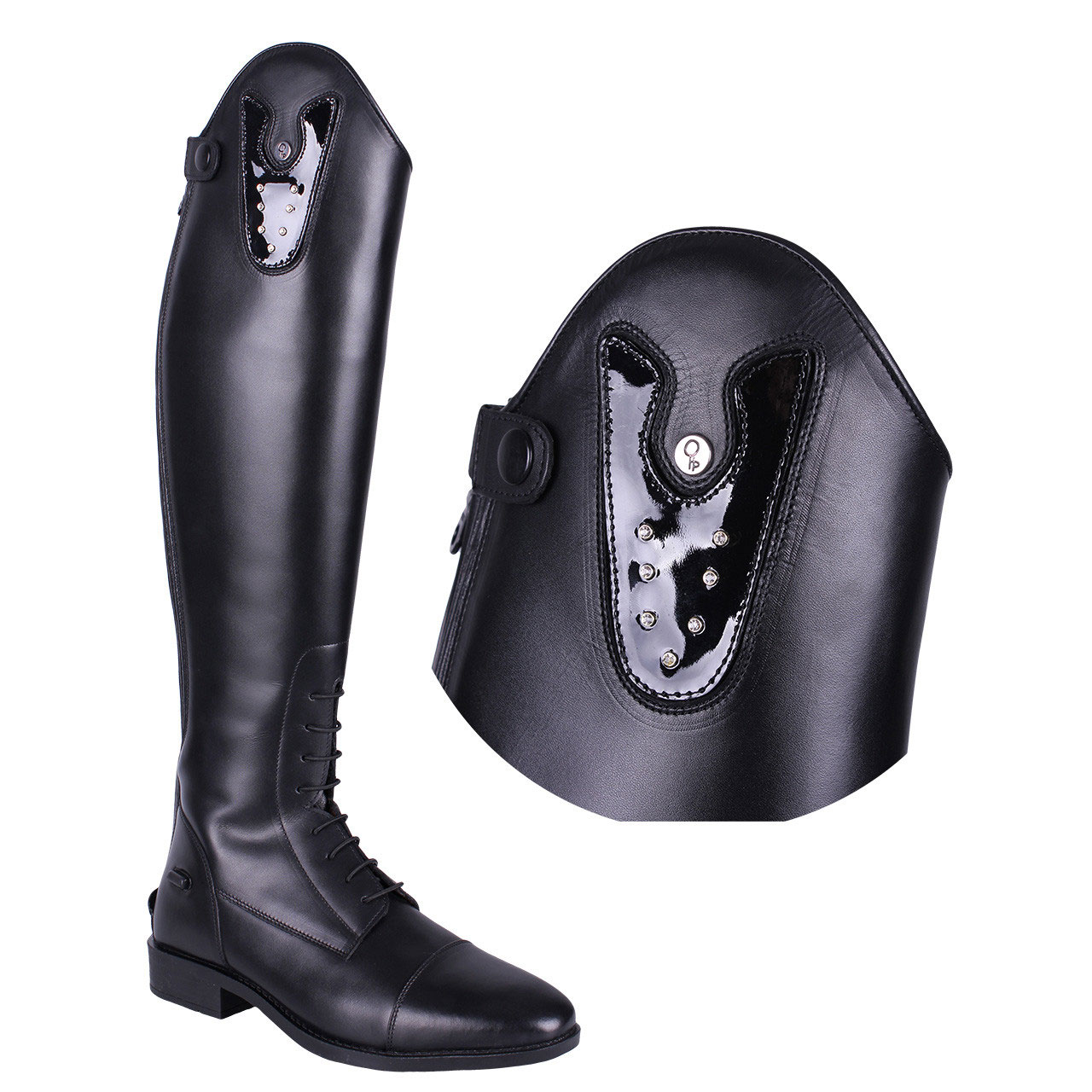 QHP Austauschbares Oberteil für Reitstiefel Sasha - crystal schwarz