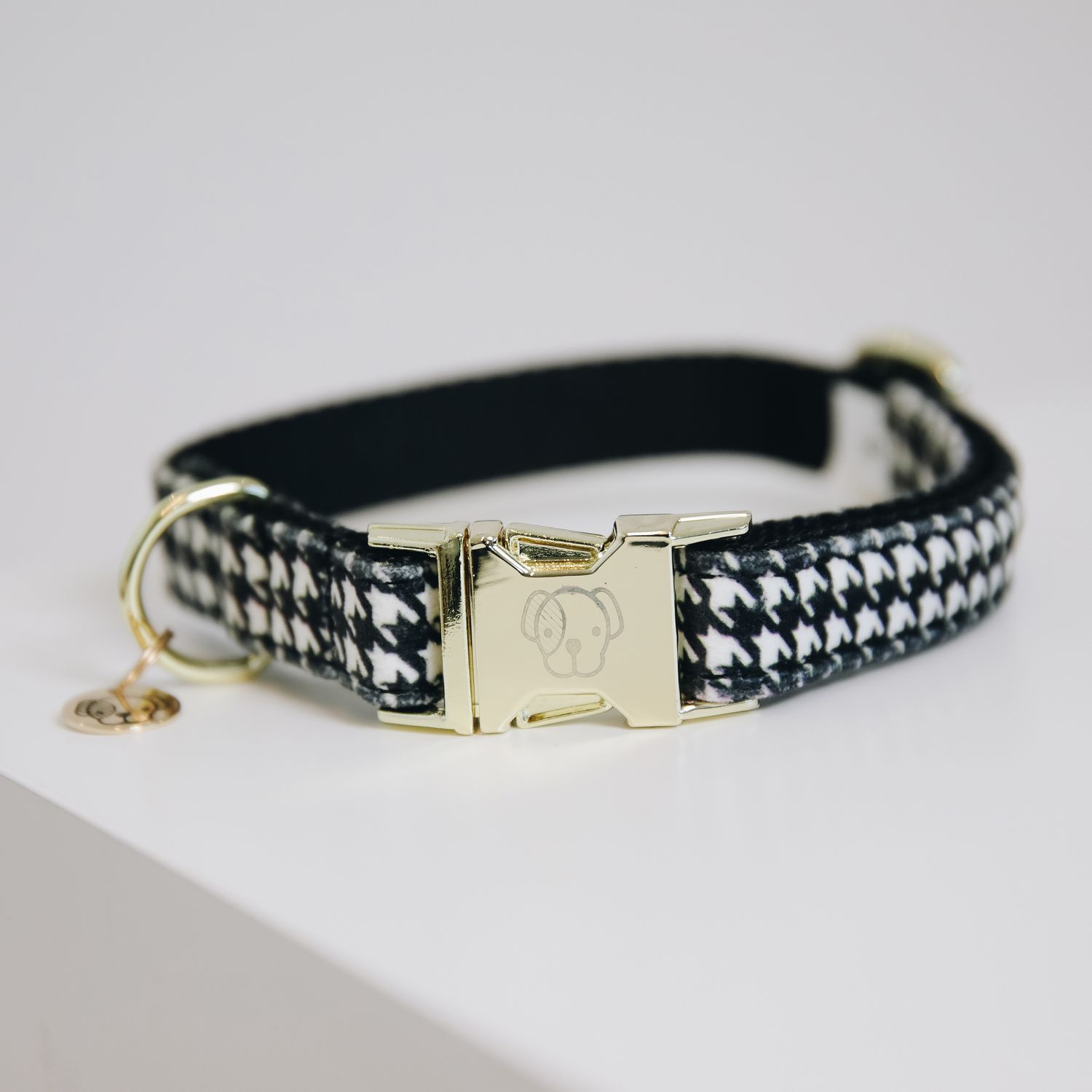 Kentucky Dogwear Pied-de-Poule Hundehalsband - schwarz, Größe L