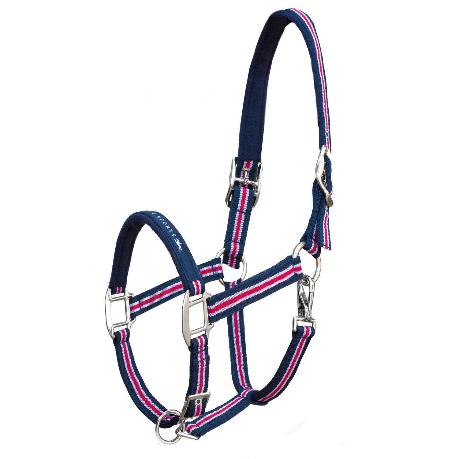 Schockemöhle Sports Memphis Halfter - navy/red stripe, Größe WBE