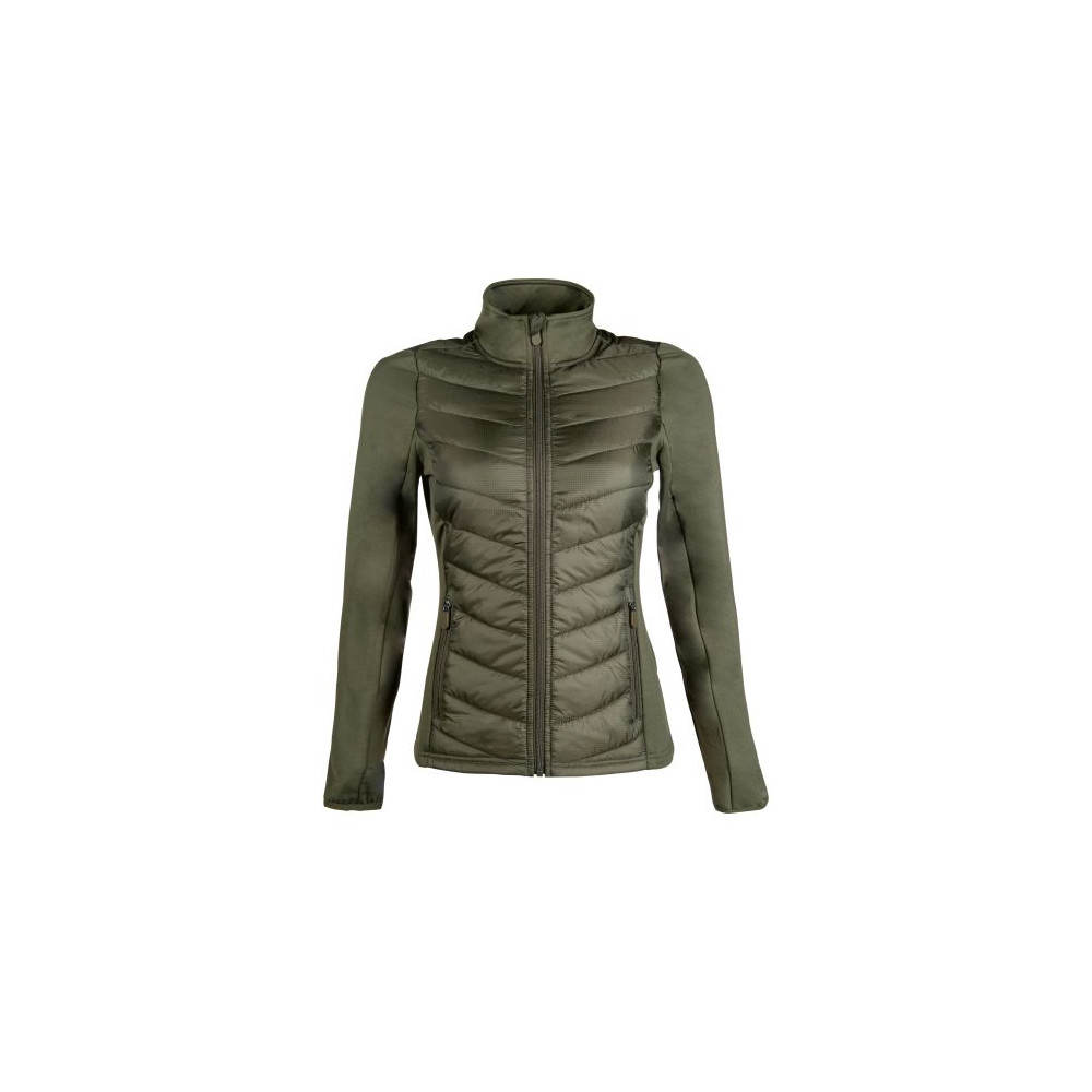 HKM Prag Style Jersey-/Nylonjacke Damen - olive green, Größe XS