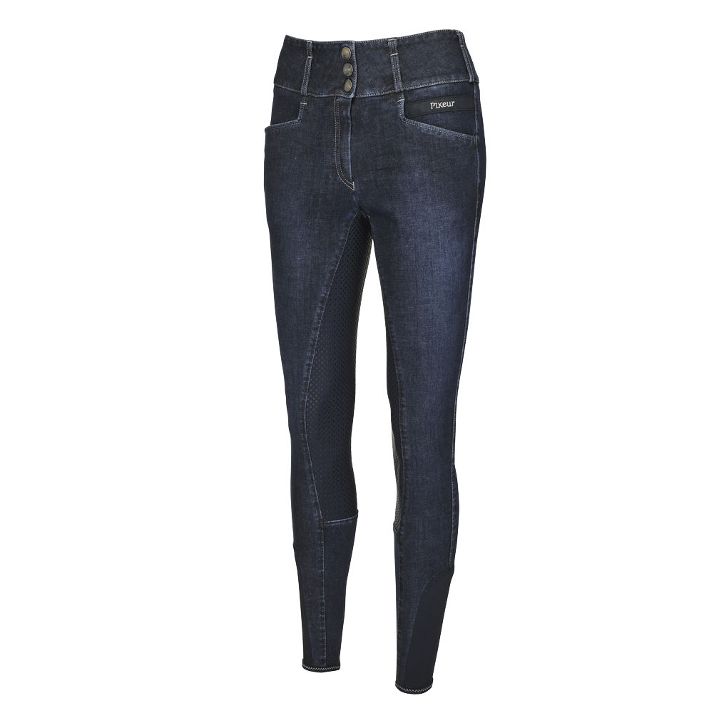 Pikeur Candela DuraGrip 3/4-Grip Jeans Reithose Damen - denim blue, Größe 40