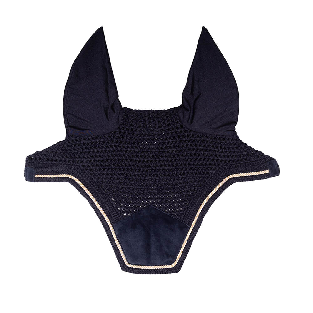 Kentucky Horsewear Fliegenohren Wellington Velvet - dark navy, Größe Full