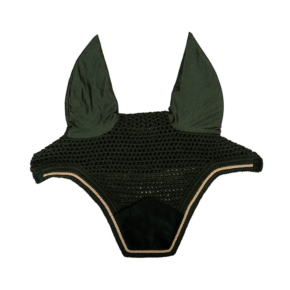 Kentucky Horsewear Fliegenohren Wellington Velvet - pine green, Größe Full